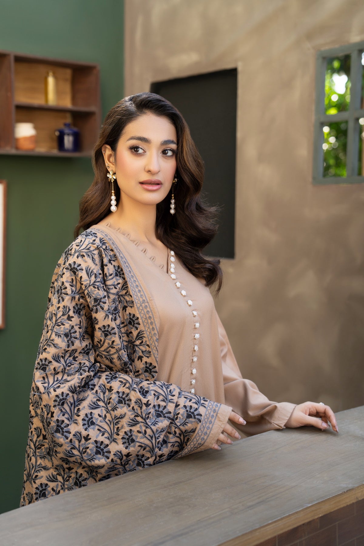 Dhanak ensembles with whool shawl